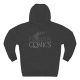 Corvus Comics | Grey Logo with Bird | Unisex Premium Pullover Hoodie