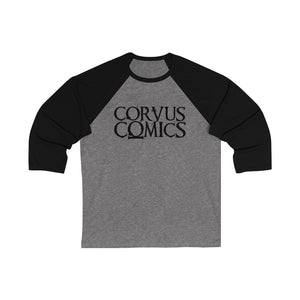 Corvus Comics | Black Logo | Unisex 3/4 Sleeve Baseball Tee