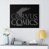 Corvus Comics | Grey Logo with Bird Logo | Canvas Gallery Wraps