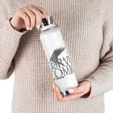 Corvus Comics | Grey Logo with Bird | 22oz Vacuum Insulated Bottle