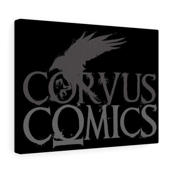 Corvus Comics | Grey Logo with Bird Logo | Canvas Gallery Wraps