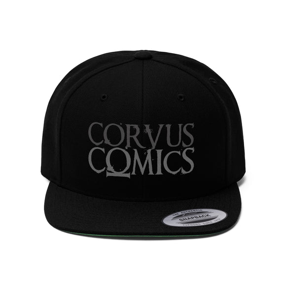 Corvus Comics | Grey Logo | Unisex Flat Bill Hat