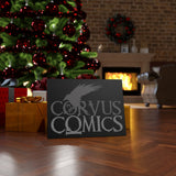 Corvus Comics | Grey Logo with Bird Logo | Canvas Gallery Wraps