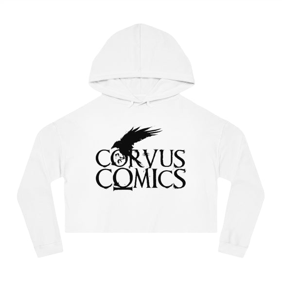 Corvus Comics | Logo with Bird | Women’s Cropped Hooded Sweatshirt