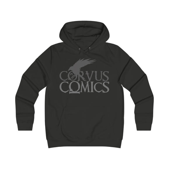 Corvus Comics | Grey Logo with Bird | Girlie College Hoodie