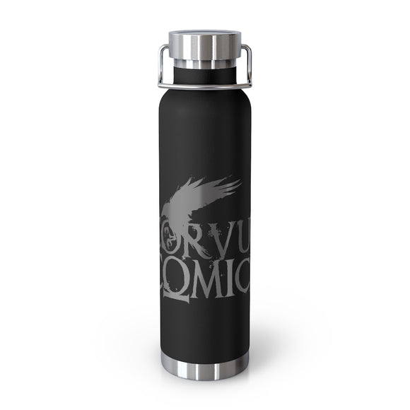 Corvus Comics | Grey Logo with Bird | 22oz Vacuum Insulated Bottle