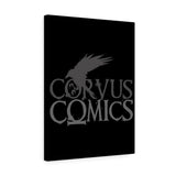 Corvus Comics | Grey Logo with Bird Logo | Canvas Gallery Wraps