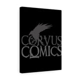 Corvus Comics | Grey Logo with Bird Logo | Canvas Gallery Wraps