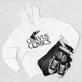 Corvus Comics | Grey Logo with Bird | Unisex Premium Pullover Hoodie