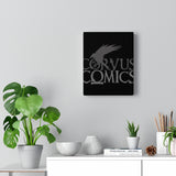 Corvus Comics | Grey Logo with Bird Logo | Canvas Gallery Wraps