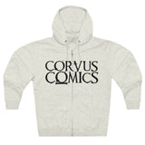 Corvus Comics | Grey Logo | Unisex Premium Full Zip Hoodie