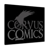 Corvus Comics | Grey Logo with Bird Logo | Canvas Gallery Wraps