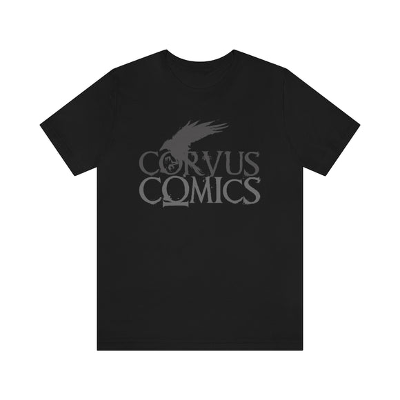 Corvus Comics | Grey Logo with Bird | Unisex Jersey Short Sleeve Tee