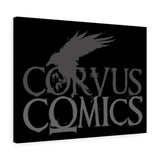 Corvus Comics | Grey Logo with Bird Logo | Canvas Gallery Wraps