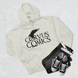 Corvus Comics | Grey Logo with Bird | Unisex Premium Full Zip Hoodie