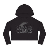 Corvus Comics | Logo with Bird | Women’s Cropped Hooded Sweatshirt