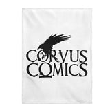 Corvus Comics | Black Logo with Bird | Velveteen Plush Blanket