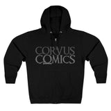 Corvus Comics | Grey Logo | Unisex Premium Full Zip Hoodie