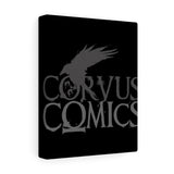 Corvus Comics | Grey Logo with Bird Logo | Canvas Gallery Wraps