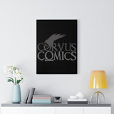 Corvus Comics | Grey Logo with Bird Logo | Canvas Gallery Wraps