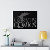 Corvus Comics | Grey Logo with Bird Logo | Canvas Gallery Wraps