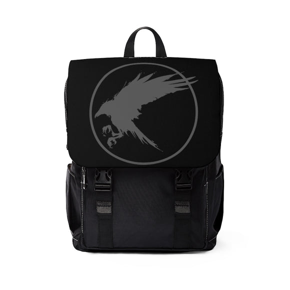 Corvus Comics | Grey logo with Bird | Unisex Casual Shoulder Backpack